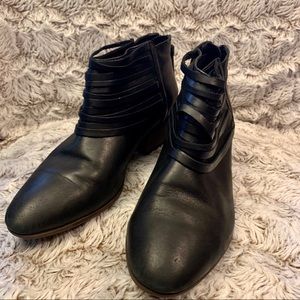 Women’s Clark’s Black Leather Strappy Bootie